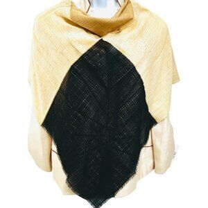 Yves Saint Laurent  Men/Women Scarf 34" 51% Wool/49% Silk Fringe  Block Color(68